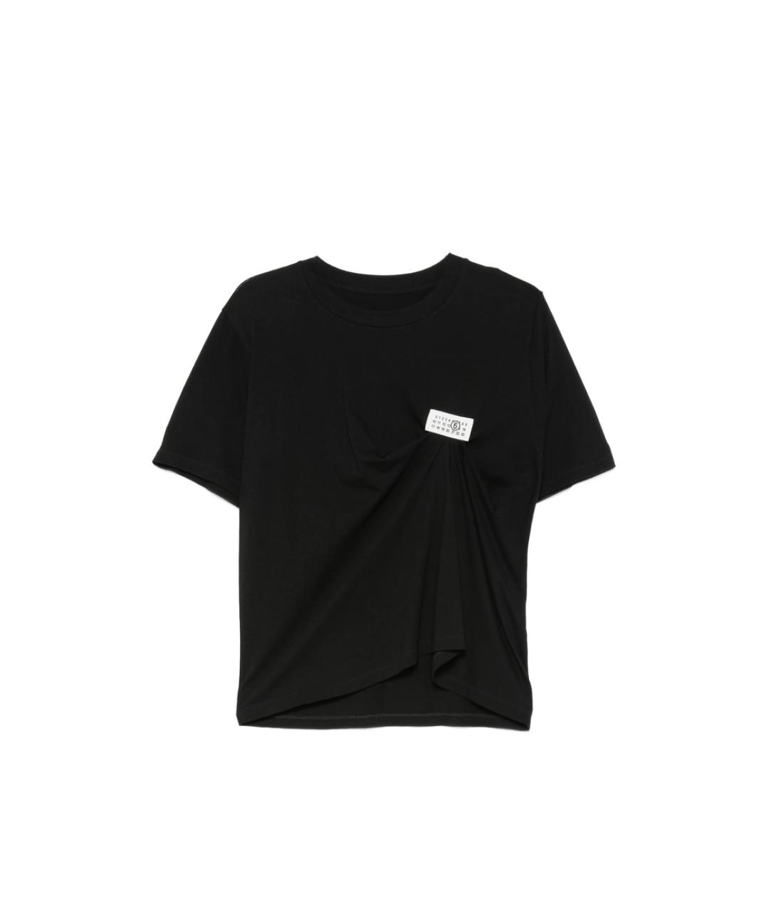 MM6 MAISON MARGIELA Черная хлопковая футболка, фото 1