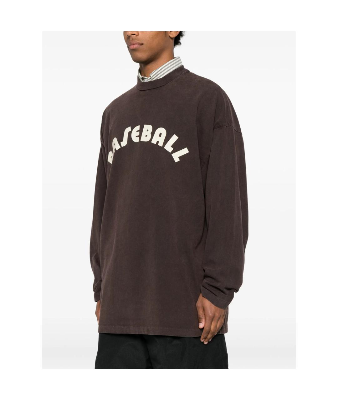 FEAR OF GOD Коричневая хлопковая футболка, фото 4
