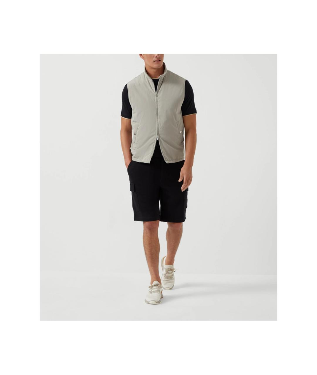 BRUNELLO CUCINELLI Черные хлопковые шорты, фото 4