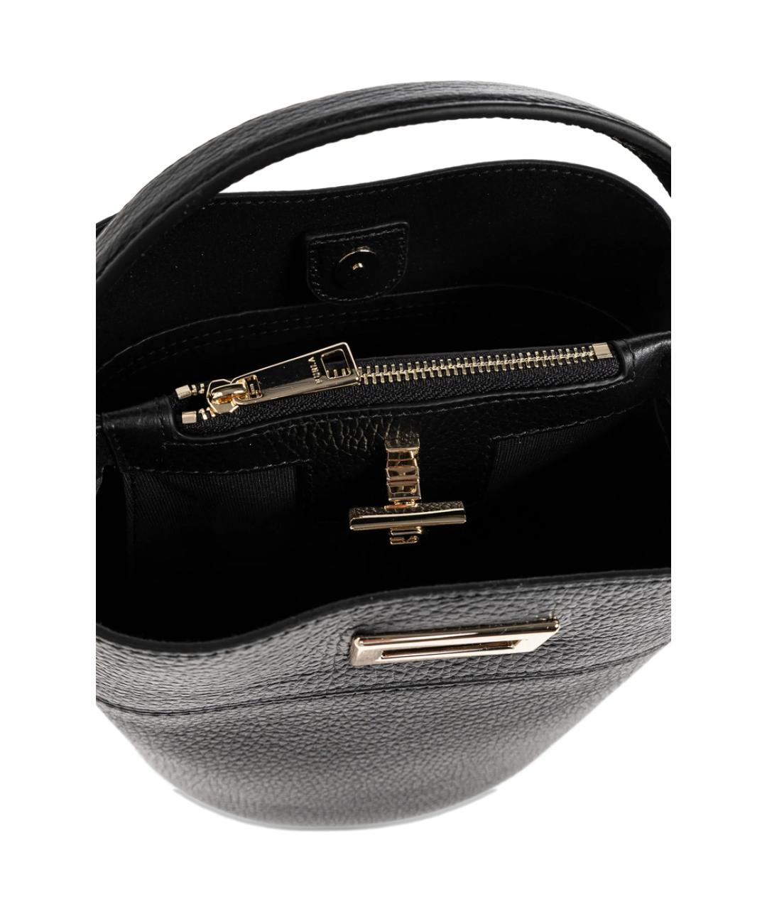 FURLA Черная кожаная сумка через плечо, фото 3