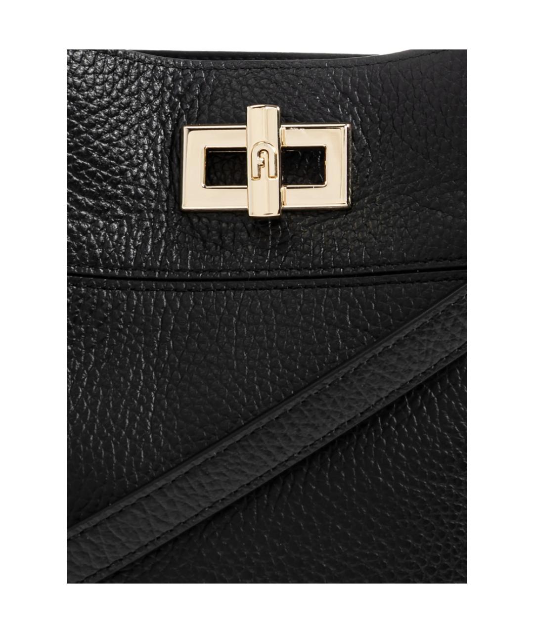 FURLA Черная кожаная сумка через плечо, фото 6
