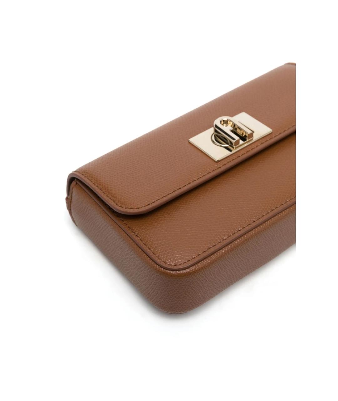 FURLA Коричневая кожаная сумка через плечо, фото 2