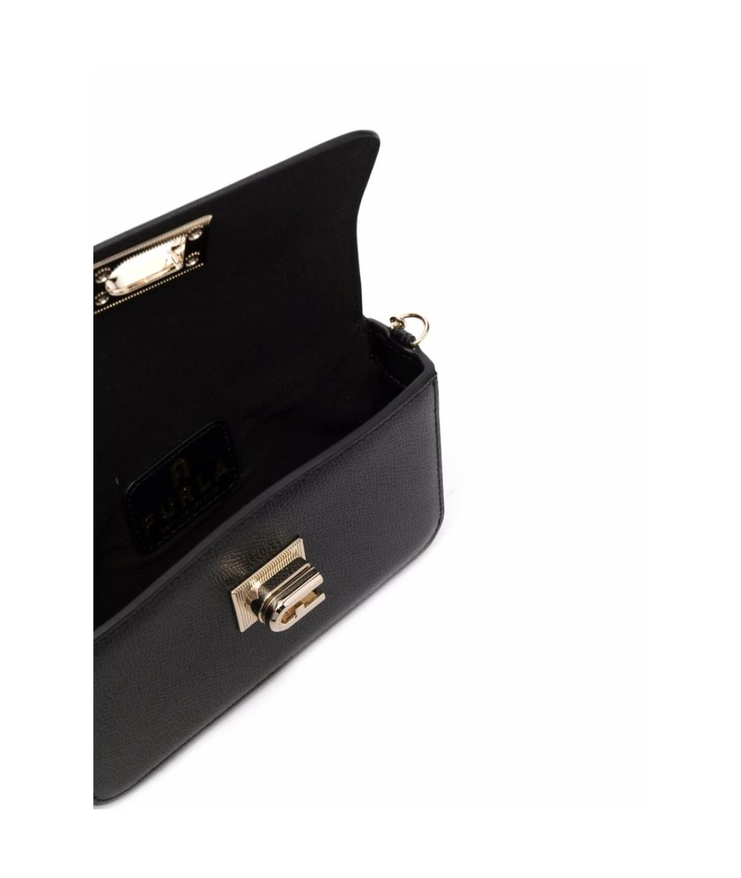 FURLA Черная кожаная сумка через плечо, фото 5