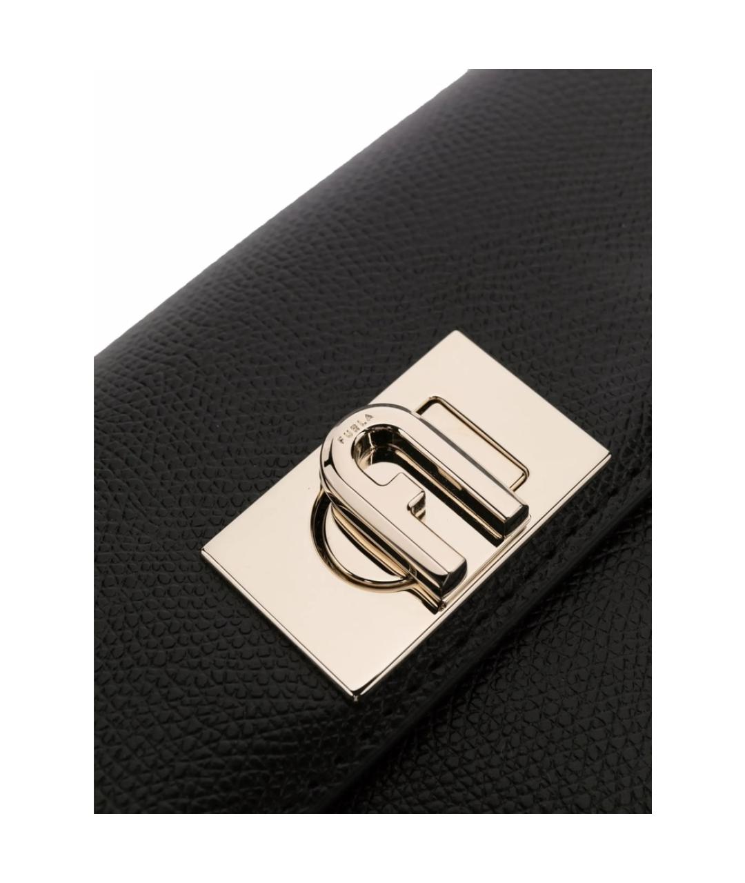 FURLA Черная кожаная сумка через плечо, фото 3