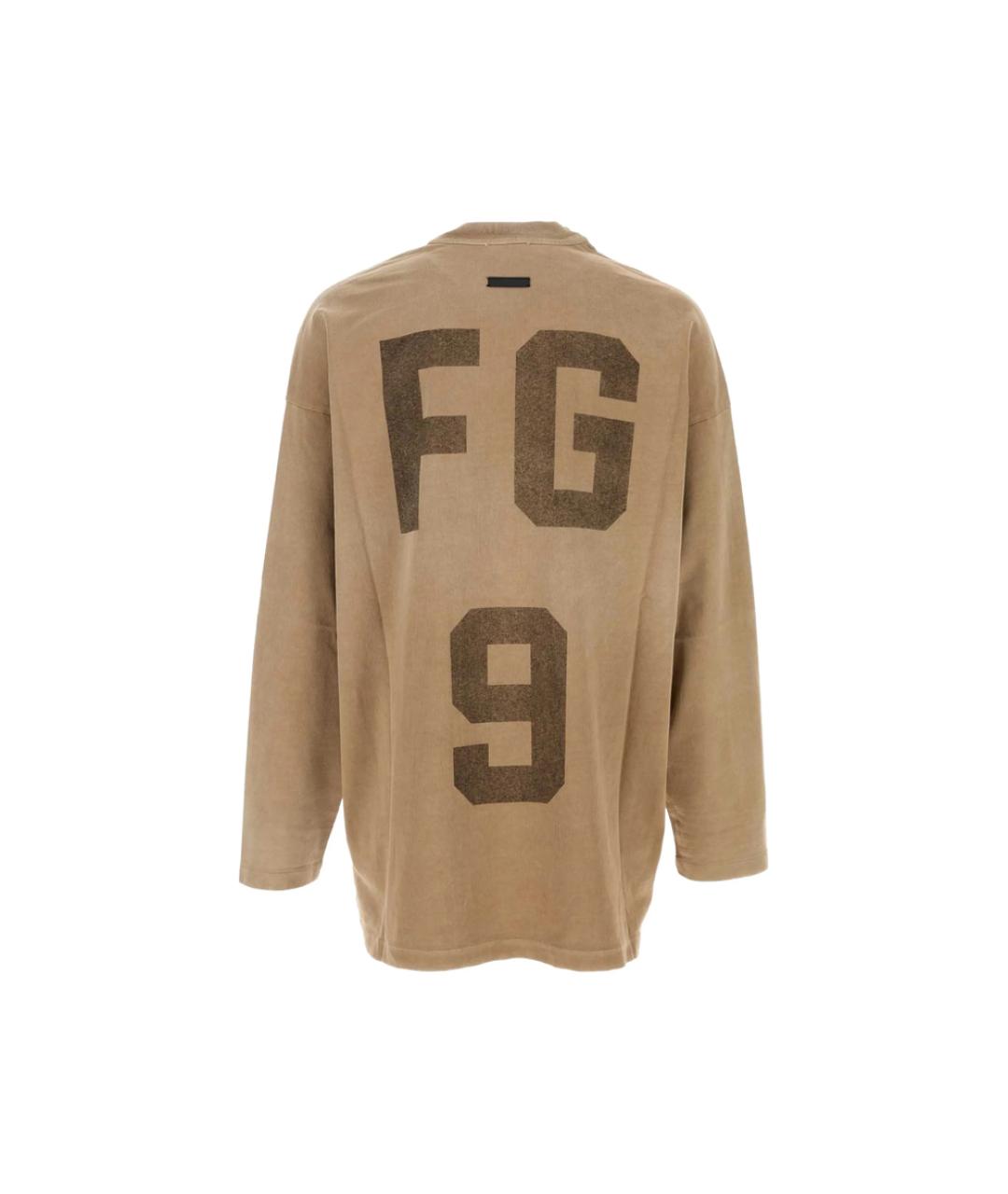FEAR OF GOD Коричневая хлопковая футболка, фото 2