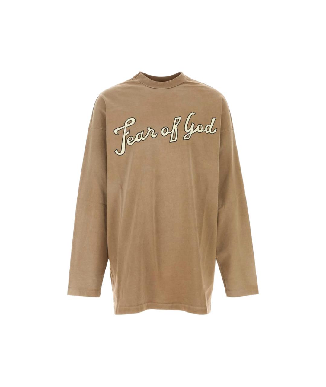 FEAR OF GOD Коричневая хлопковая футболка, фото 1