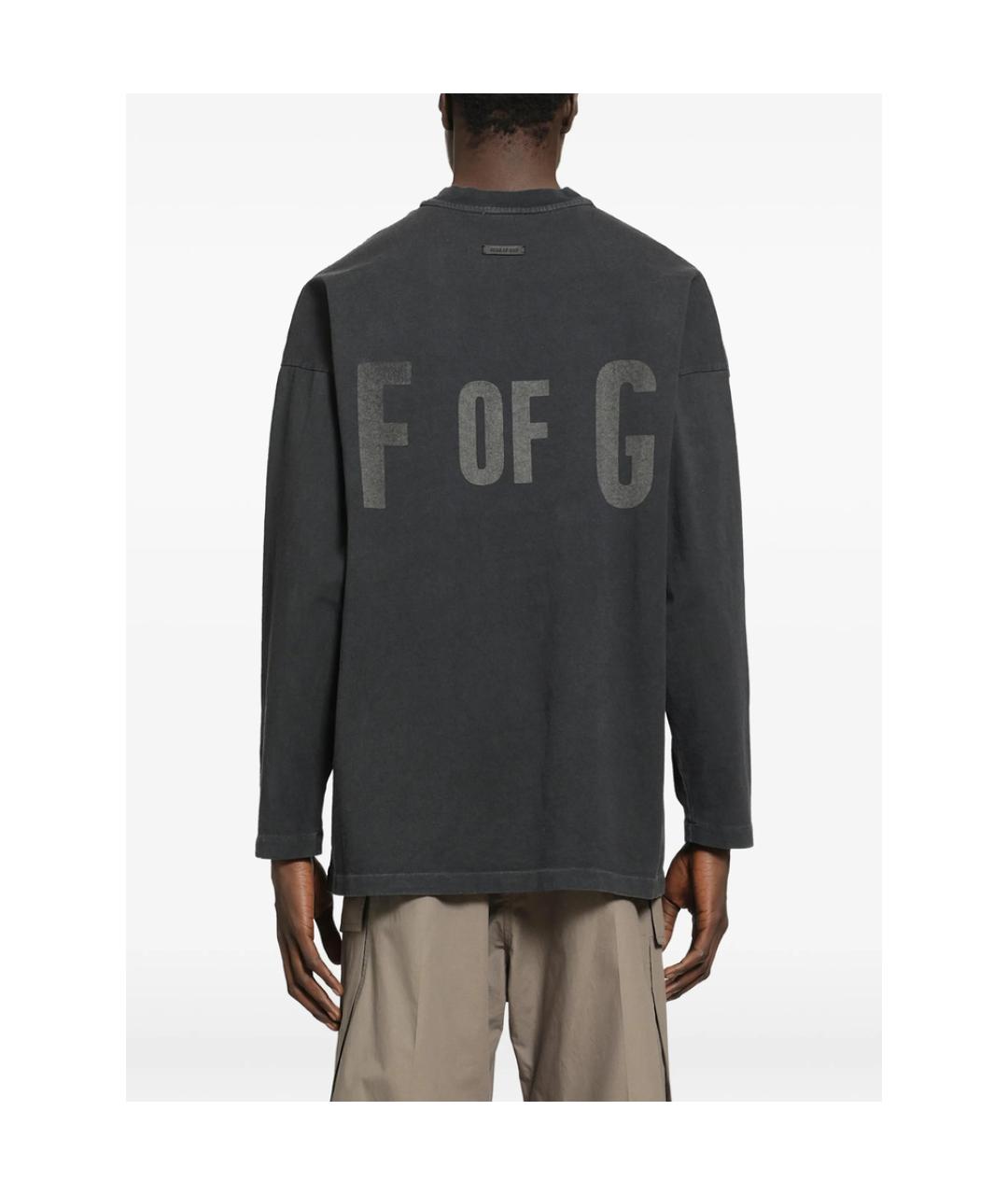 FEAR OF GOD Черная хлопковая футболка, фото 2