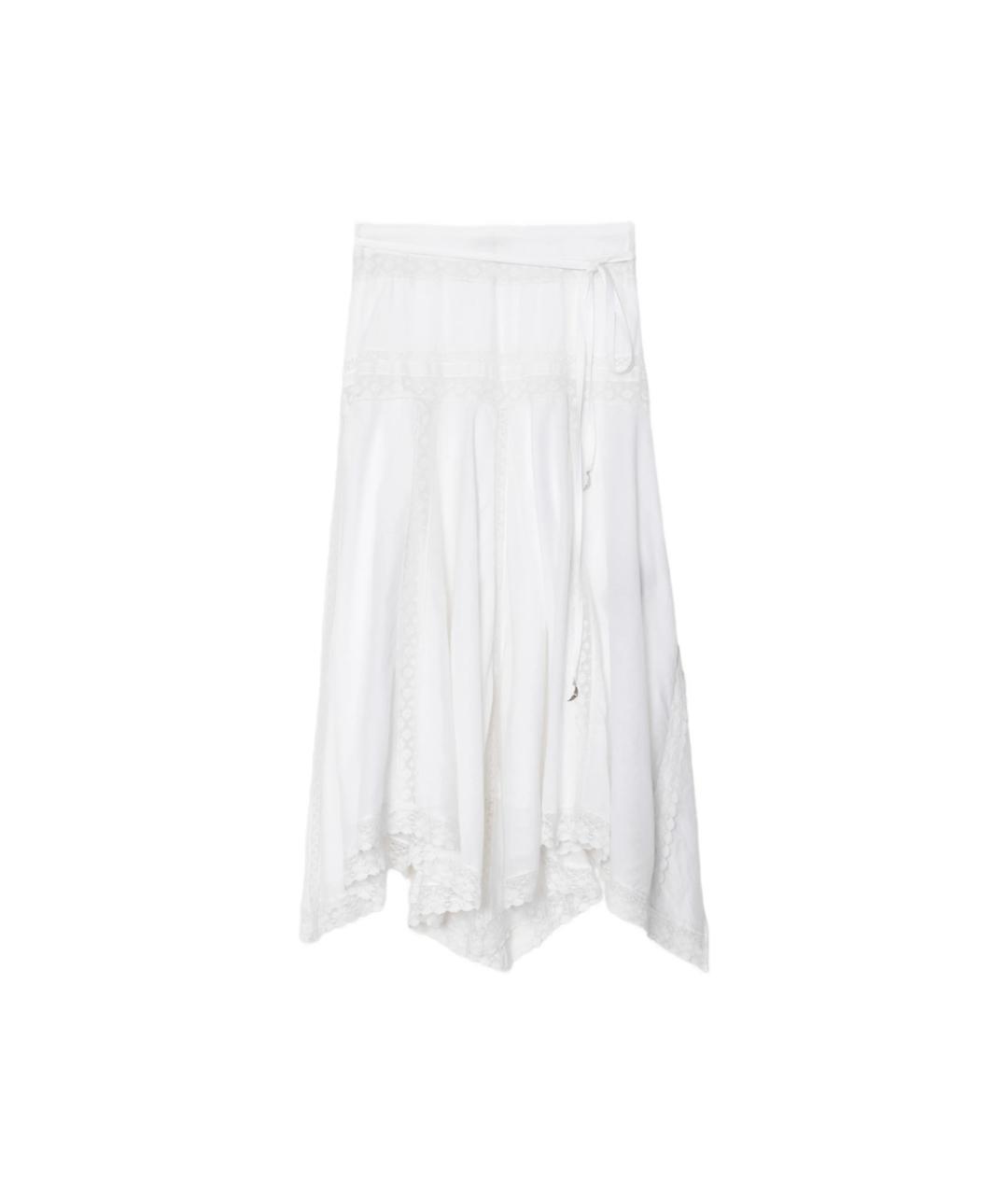 ZADIG & VOLTAIRE Белая хлопковая юбка миди, фото 1
