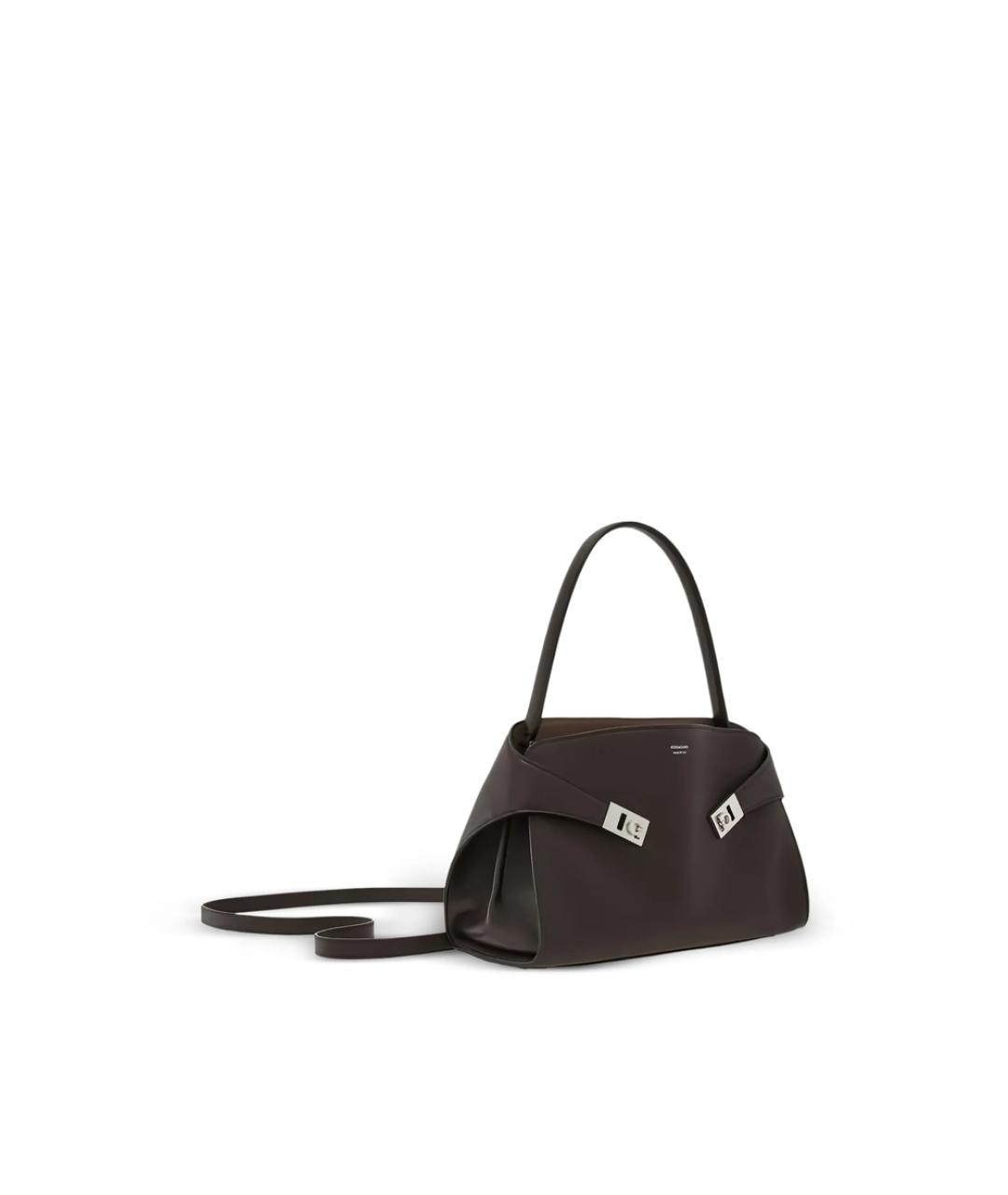 FERRAGAMO Коричневая кожаная сумка через плечо, фото 4