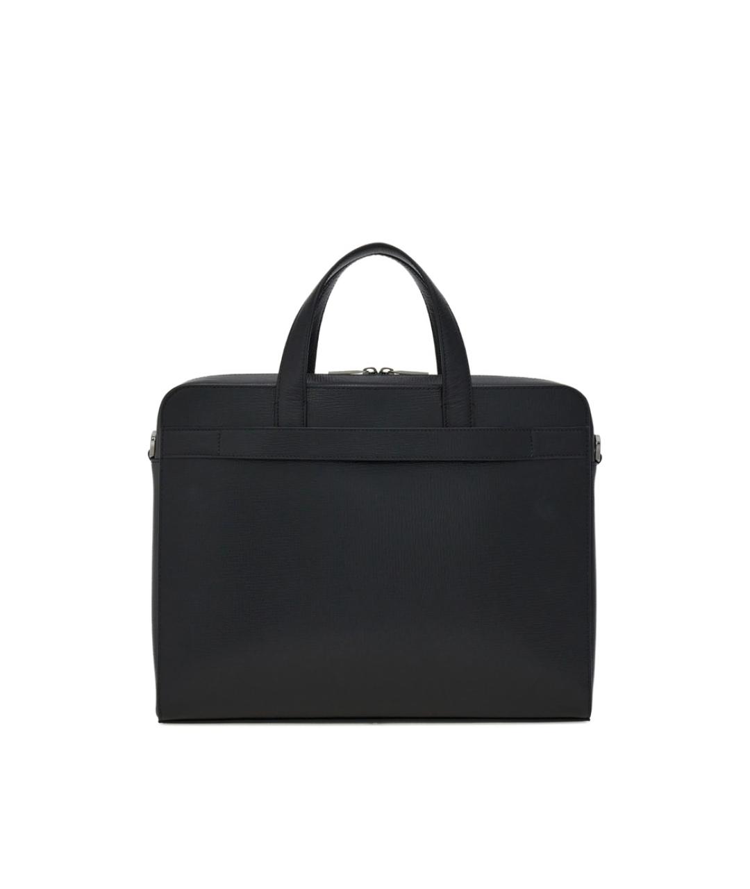 FERRAGAMO Черный кожаный портфель, фото 2
