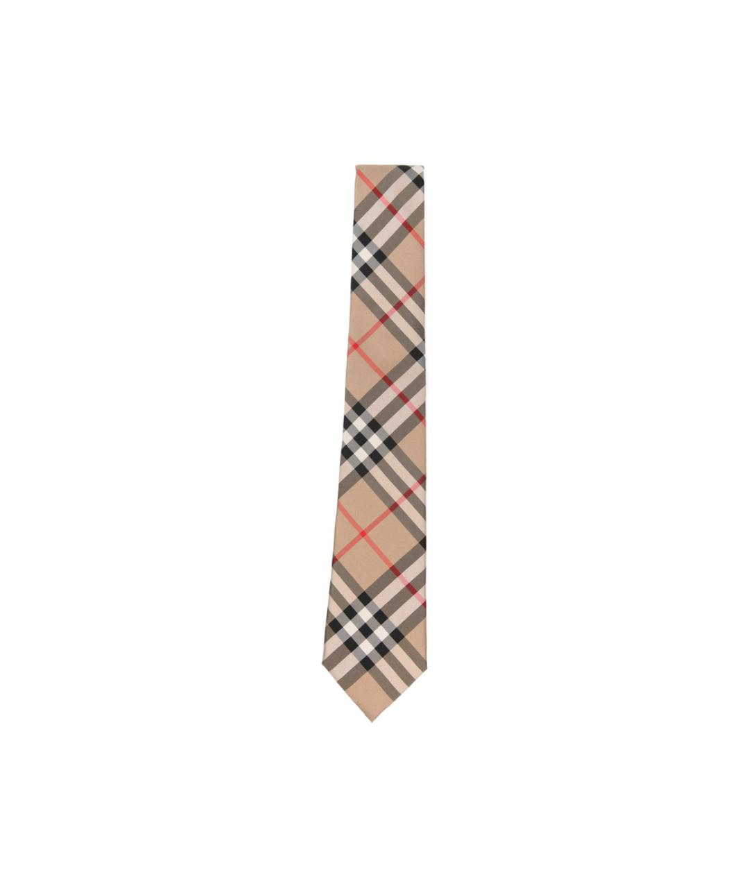 BURBERRY Бежевый шелковый галстук, фото 1