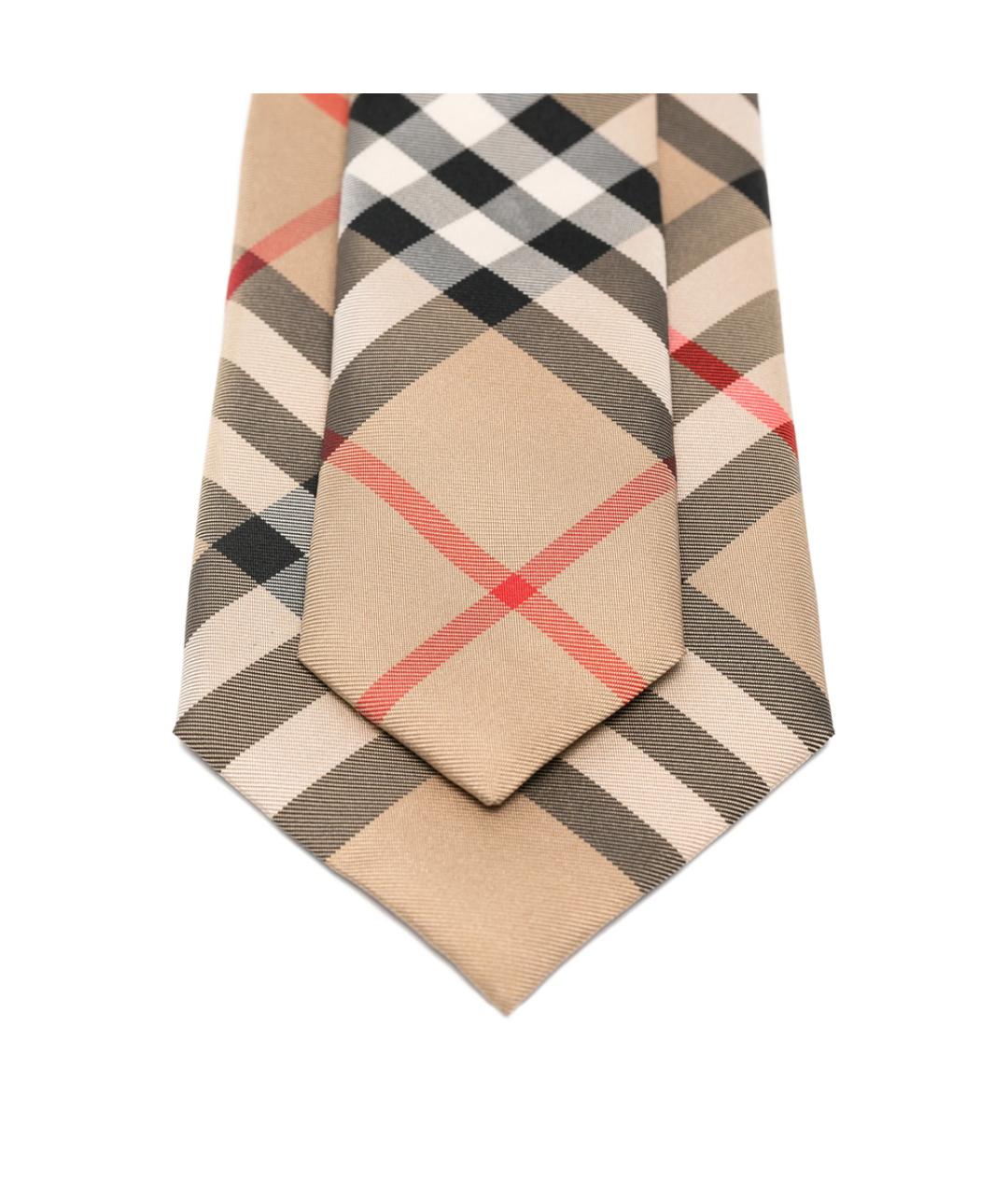 BURBERRY Бежевый шелковый галстук, фото 2