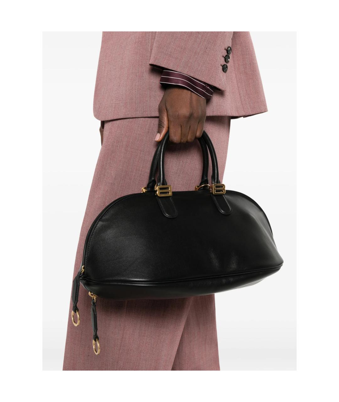 BALENCIAGA Черная кожаная сумка тоут, фото 4
