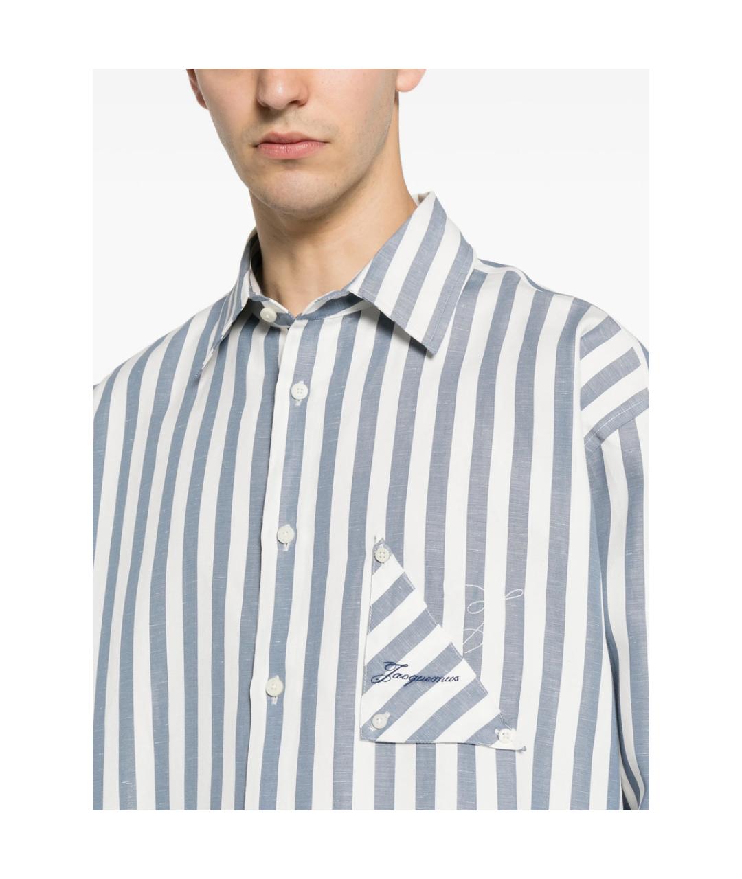 JACQUEMUS Синяя хлопковая классическая рубашка, фото 4