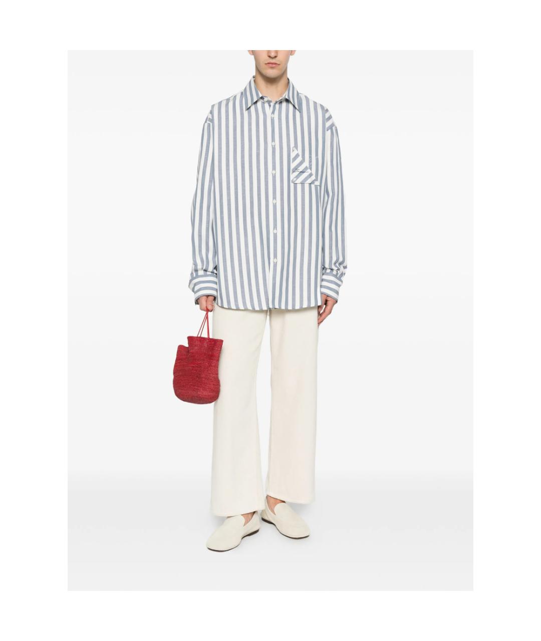 JACQUEMUS Синяя хлопковая классическая рубашка, фото 5