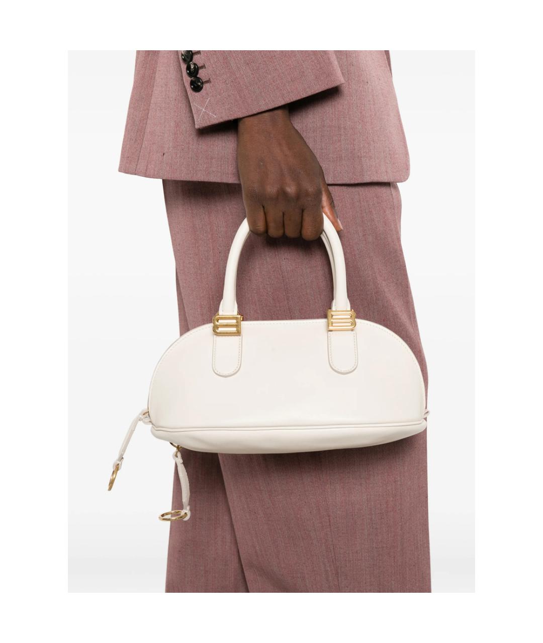 BALENCIAGA Белая кожаная сумка тоут, фото 2