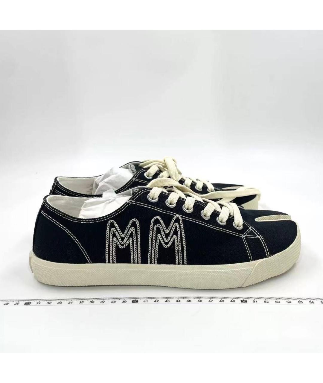 MAISON MARGIELA Черные текстильные низкие кроссовки / кеды, фото 5