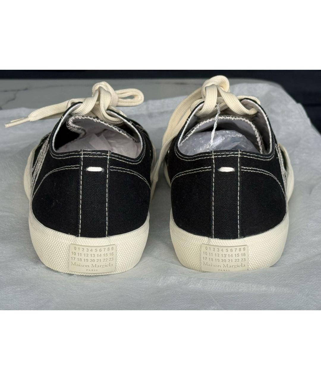 MAISON MARGIELA Черные текстильные низкие кроссовки / кеды, фото 4
