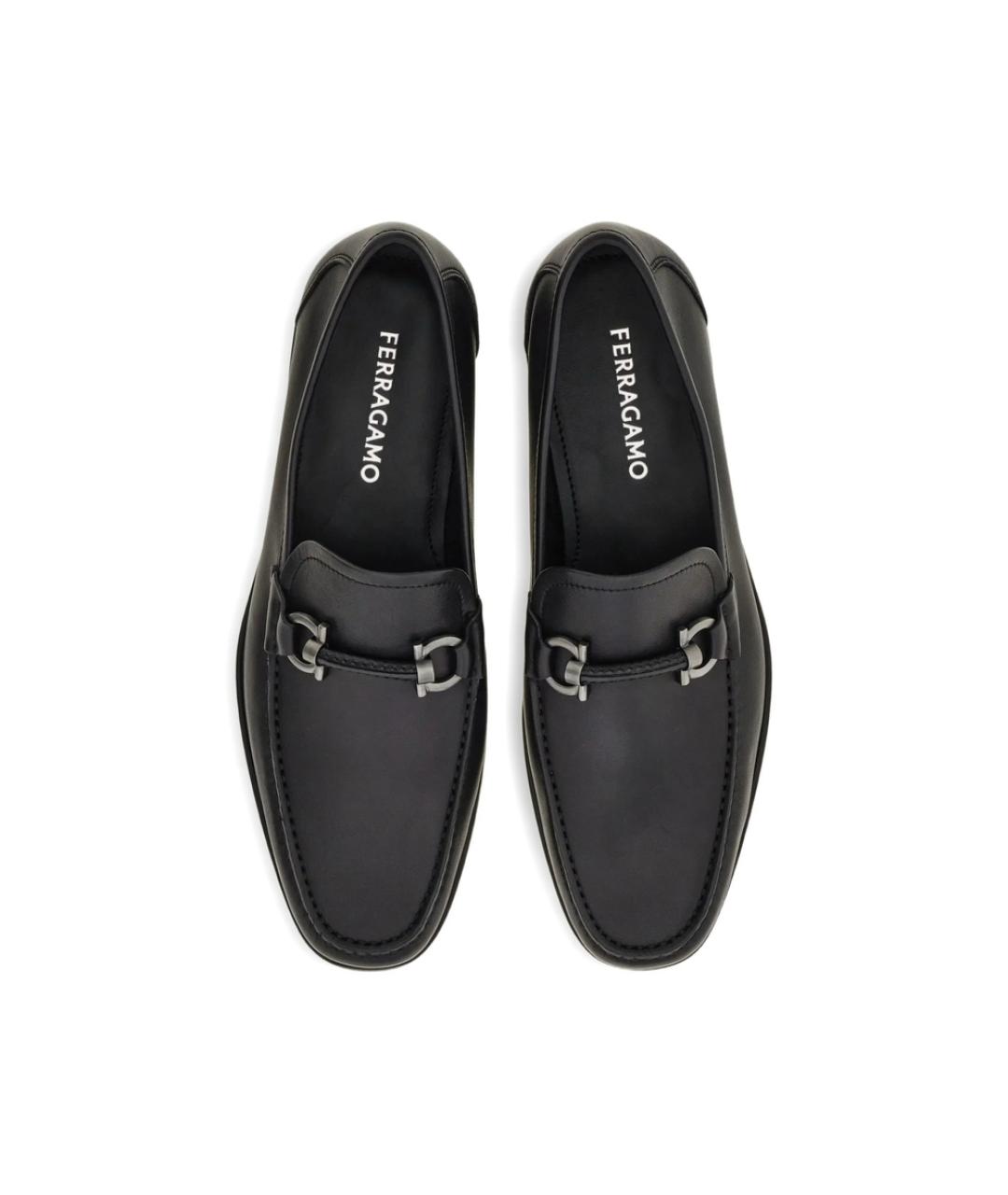 FERRAGAMO Черные кожаные лоферы, фото 2