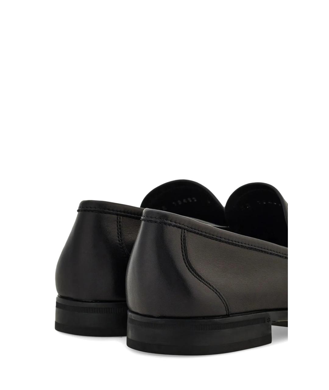 FERRAGAMO Черные кожаные лоферы, фото 5