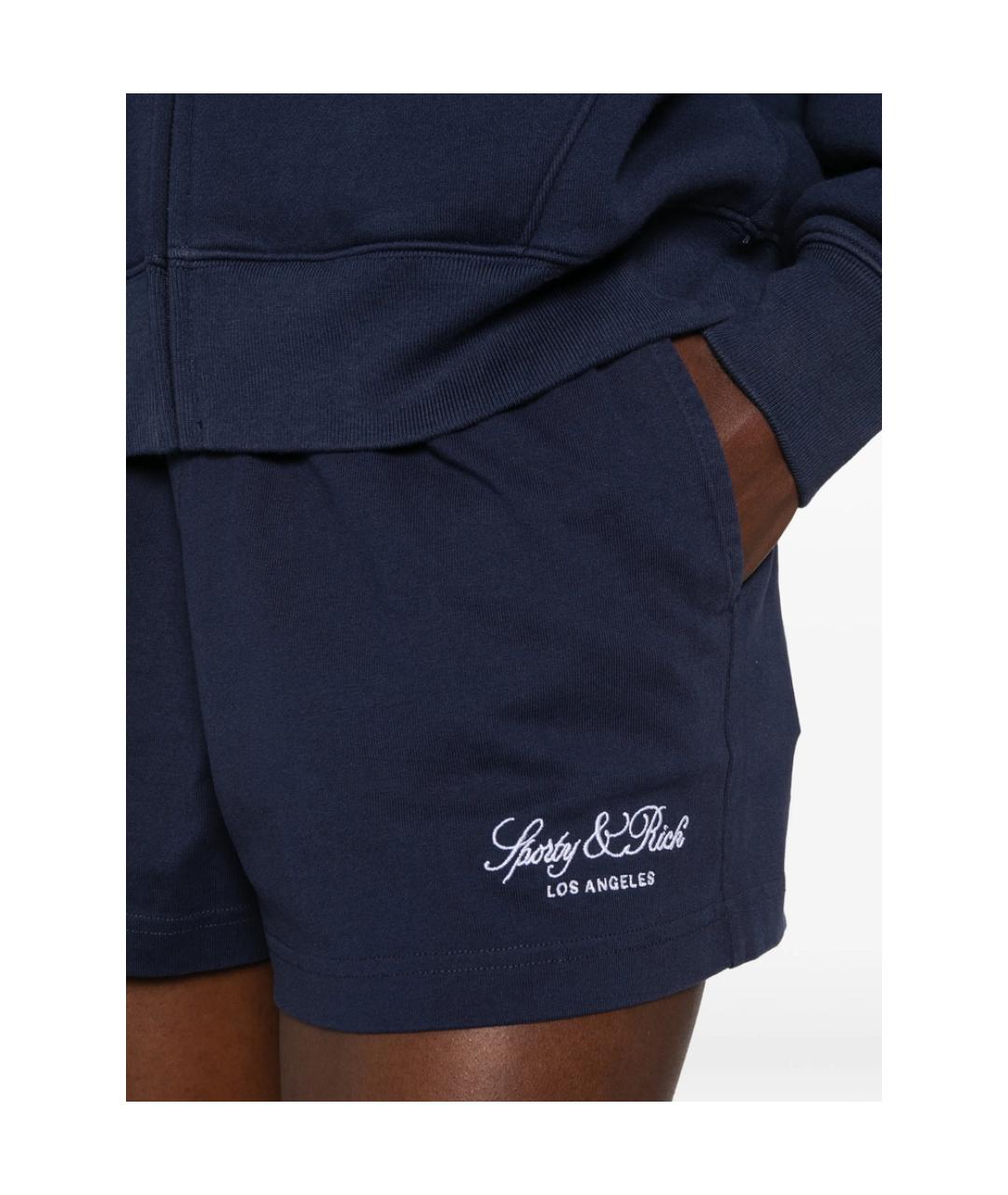 SPORTY AND RICH Синие хлопковые шорты, фото 3