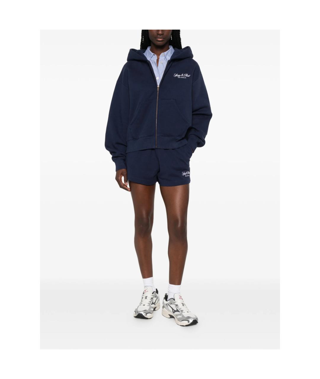 SPORTY AND RICH Синие хлопковые шорты, фото 4