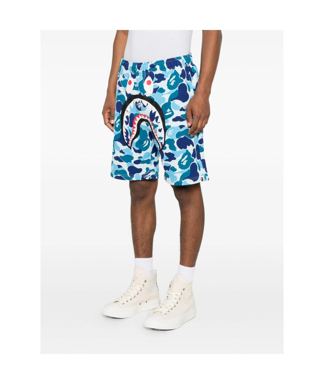 A BATHING APE Синие хлопковые шорты, фото 5