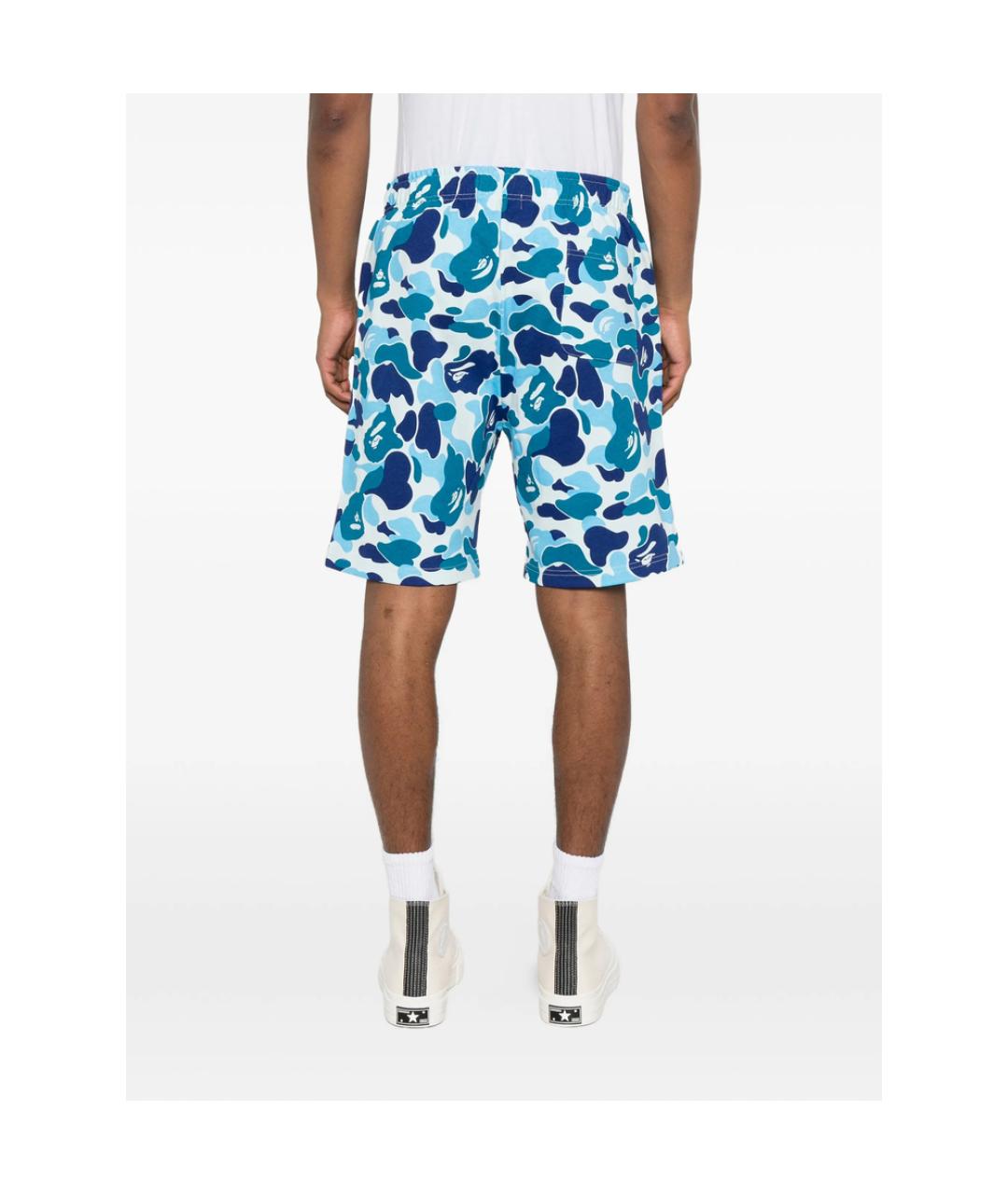 A BATHING APE Синие хлопковые шорты, фото 2
