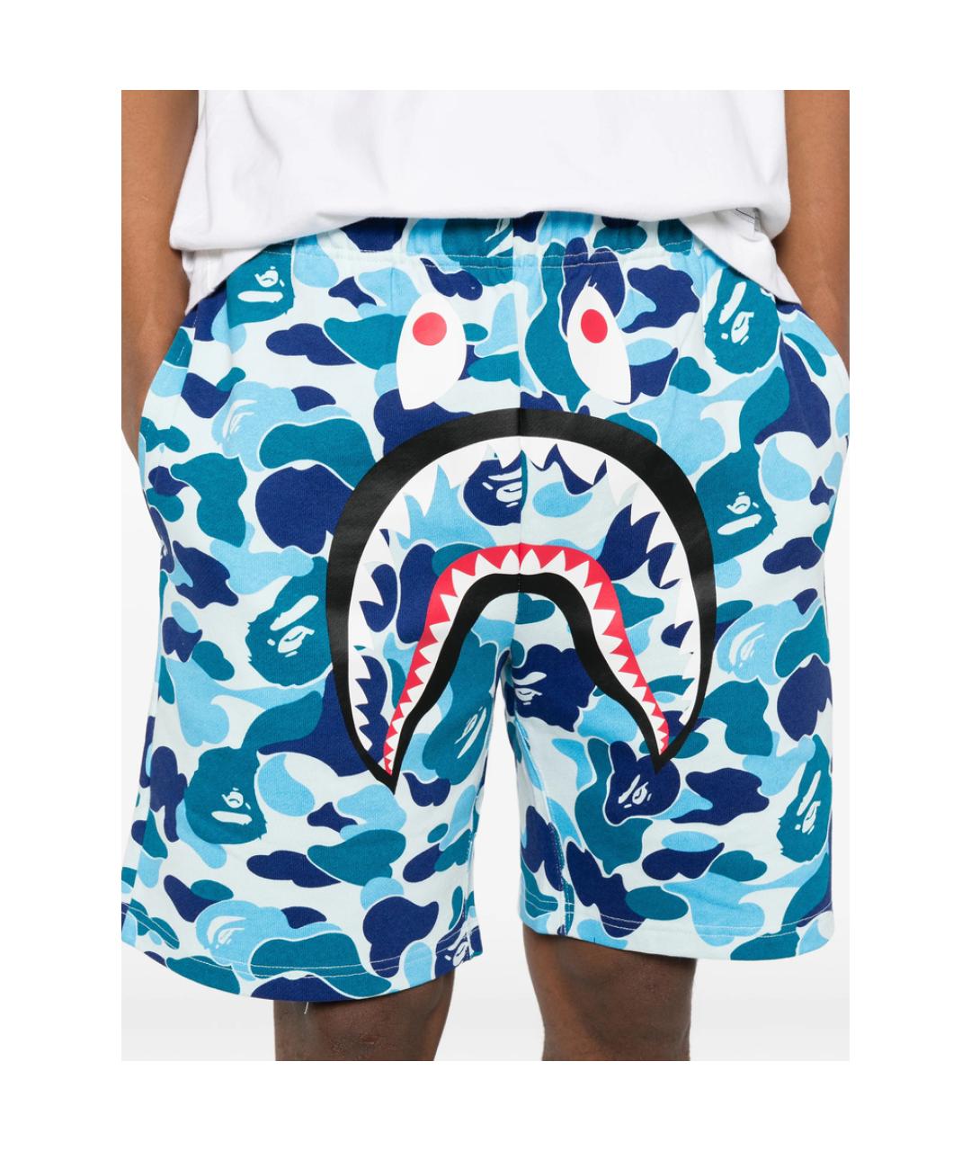 A BATHING APE Синие хлопковые шорты, фото 4
