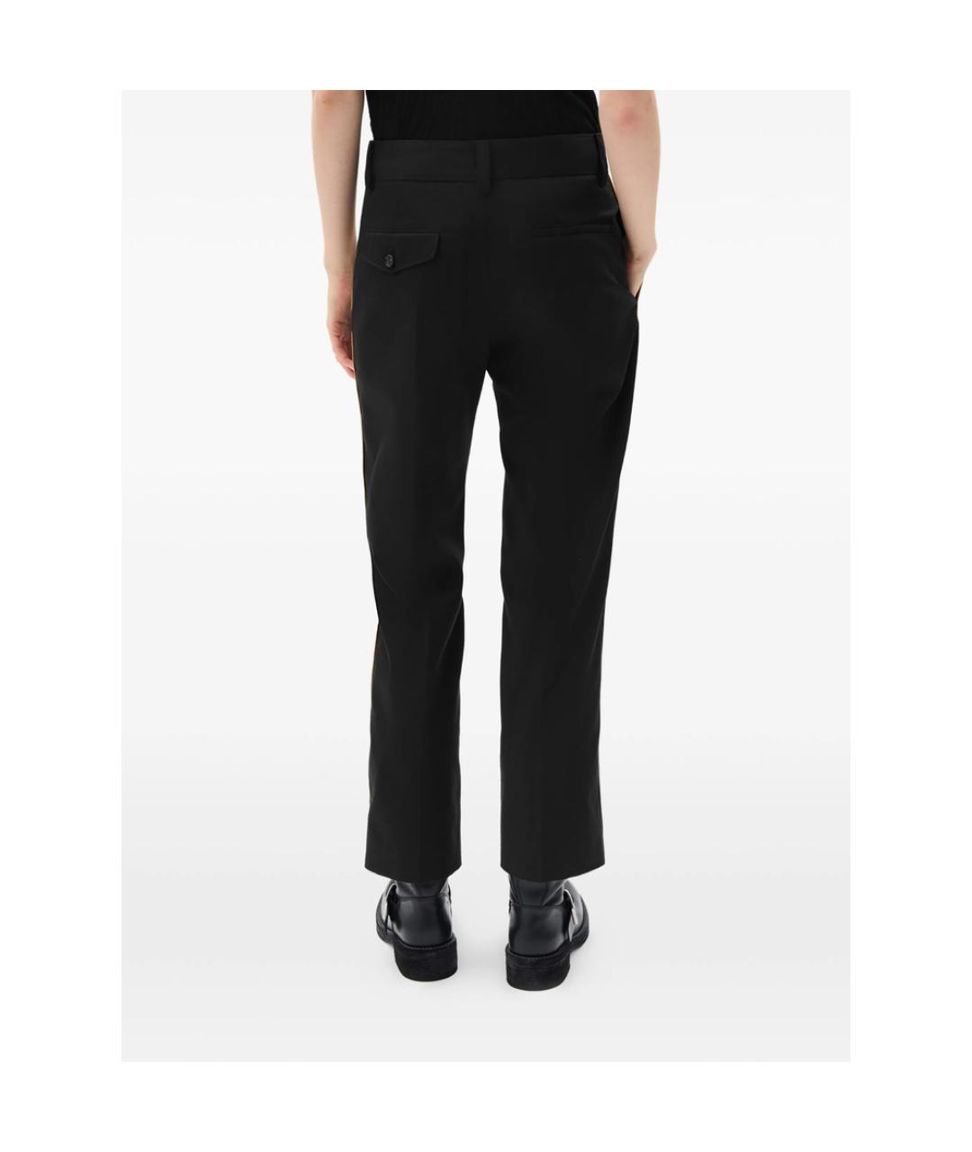 ANN DEMEULEMEESTER Черные хлопковые прямые брюки, фото 2