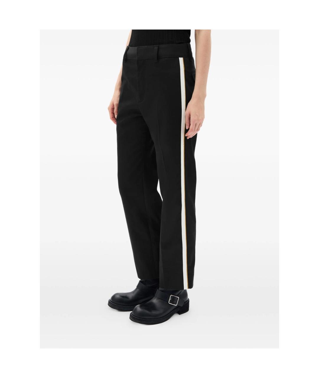 ANN DEMEULEMEESTER Черные хлопковые прямые брюки, фото 3