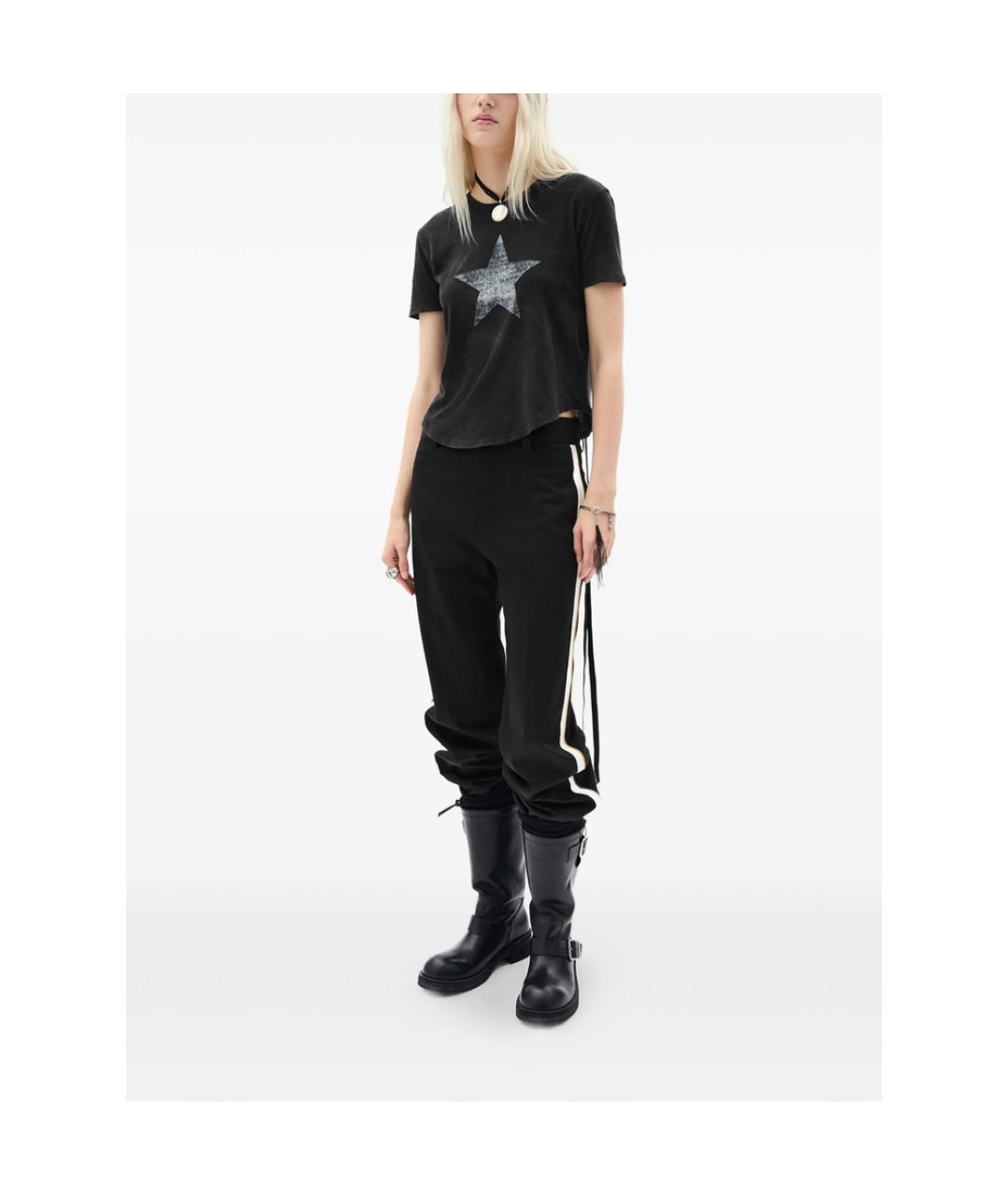 ANN DEMEULEMEESTER Черные хлопковые прямые брюки, фото 4