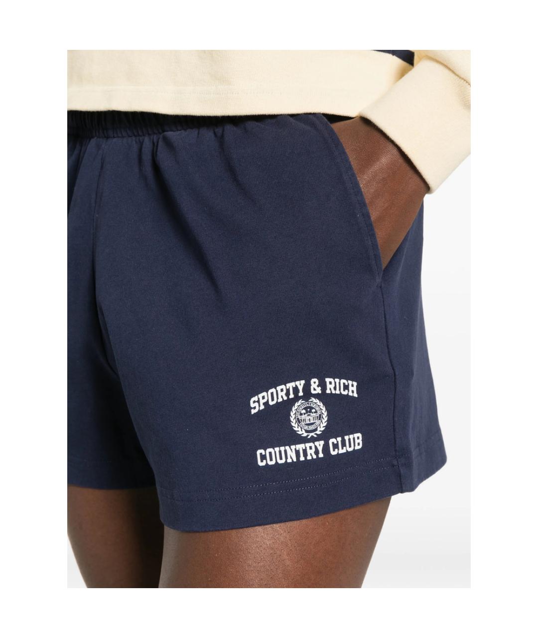 SPORTY AND RICH Синие хлопковые шорты, фото 3