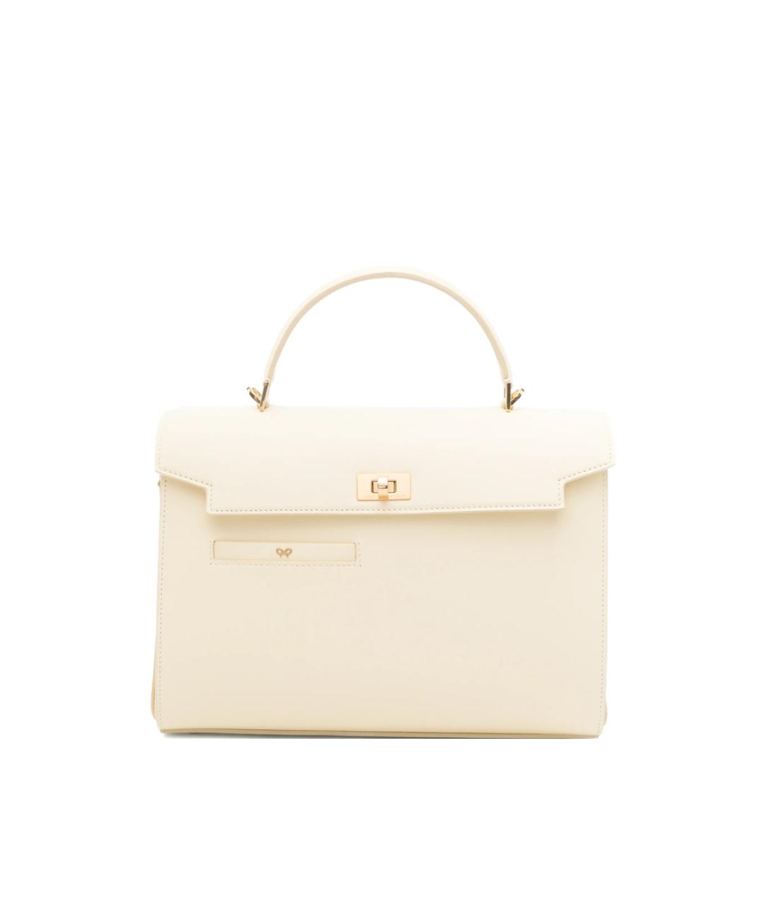 ANYA HINDMARCH Бежевая кожаная сумка тоут, фото 1