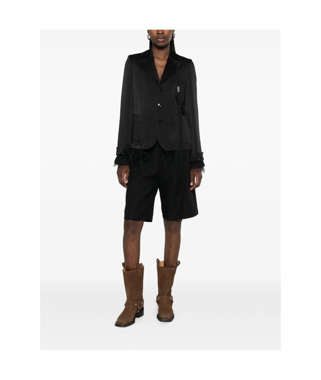 ANN DEMEULEMEESTER Черный полиэстеровый жакет/пиджак, фото 2
