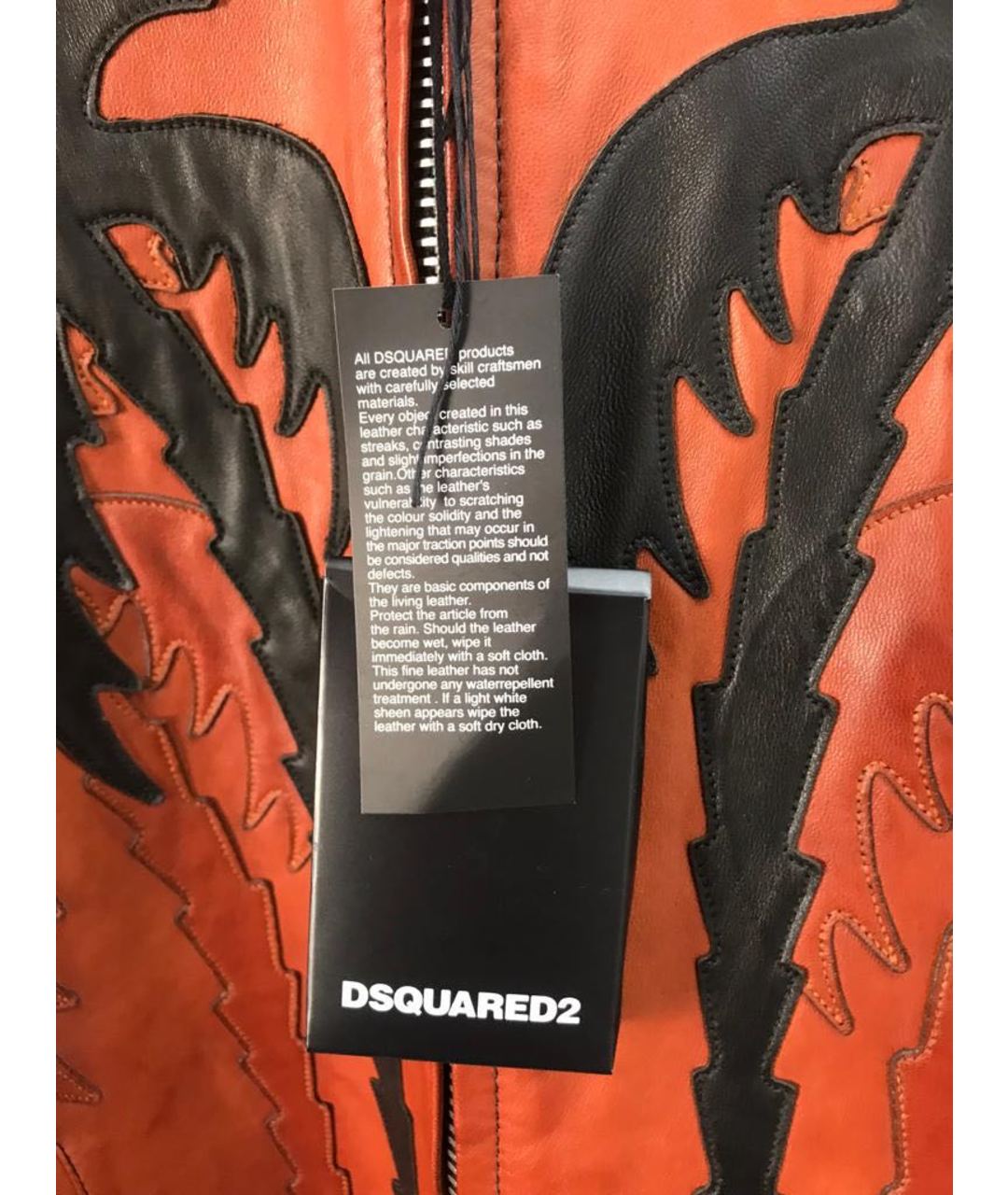 DSQUARED2 Оранжевая кожаная куртка, фото 3