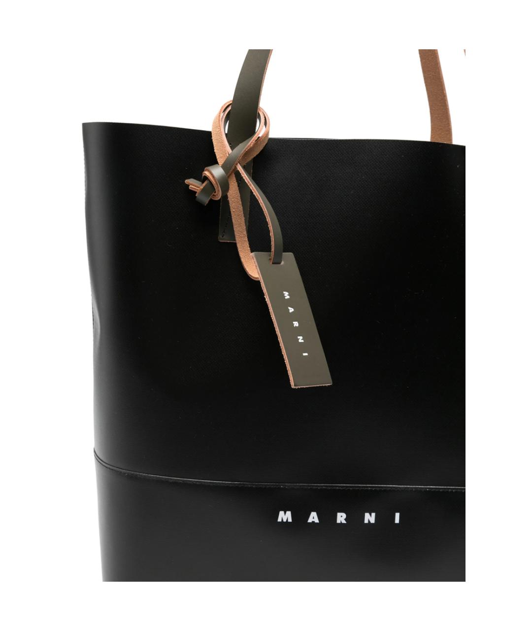MARNI Черная синтетическая сумка тоут, фото 2