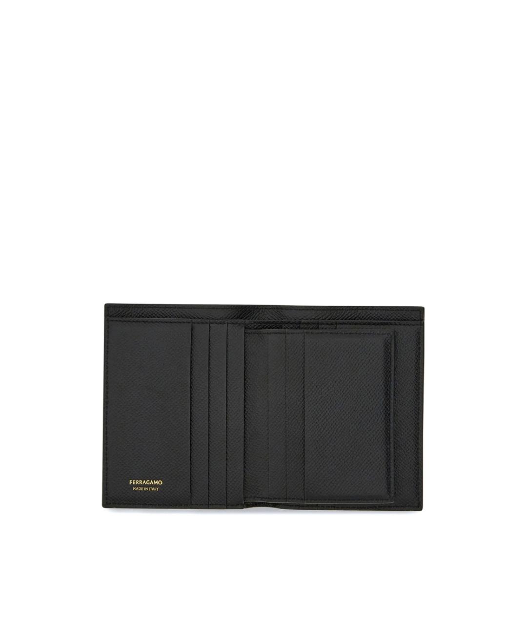 FERRAGAMO Черный кожаный кошелек, фото 5