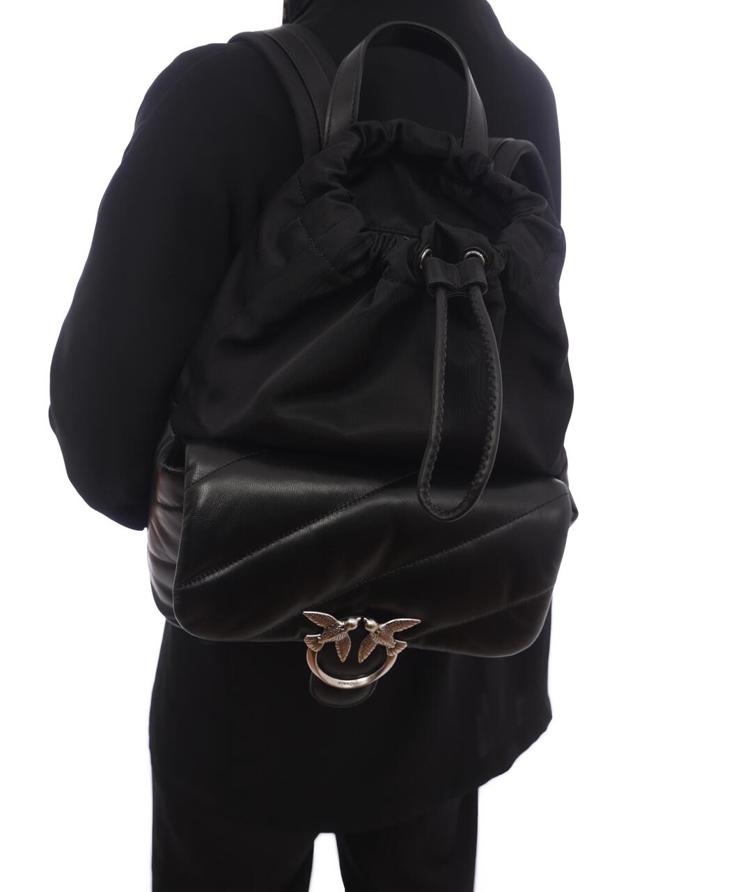 PINKO Черный кожаный рюкзак, фото 3