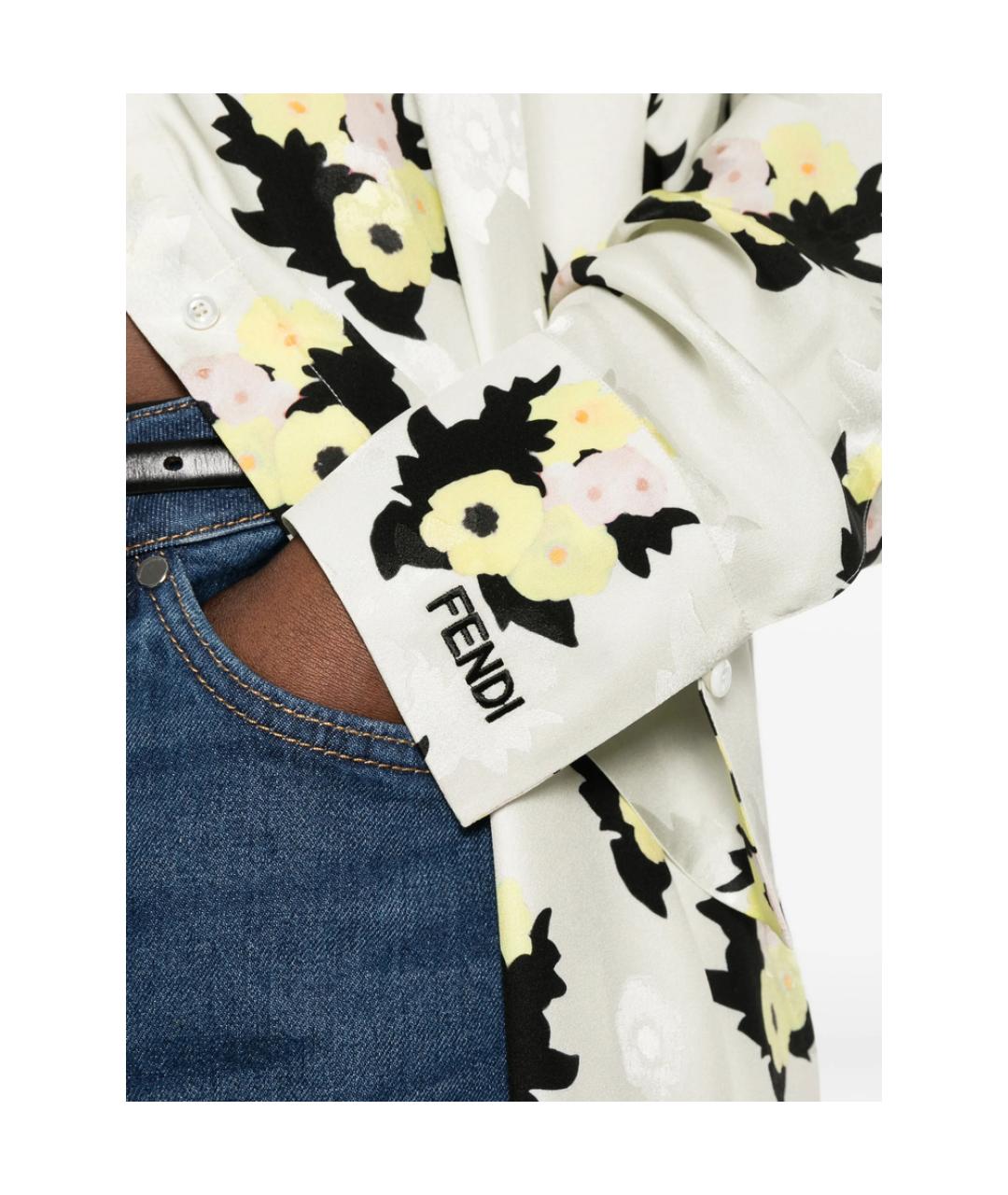 FENDI Мульти шелковое повседневное платье, фото 3