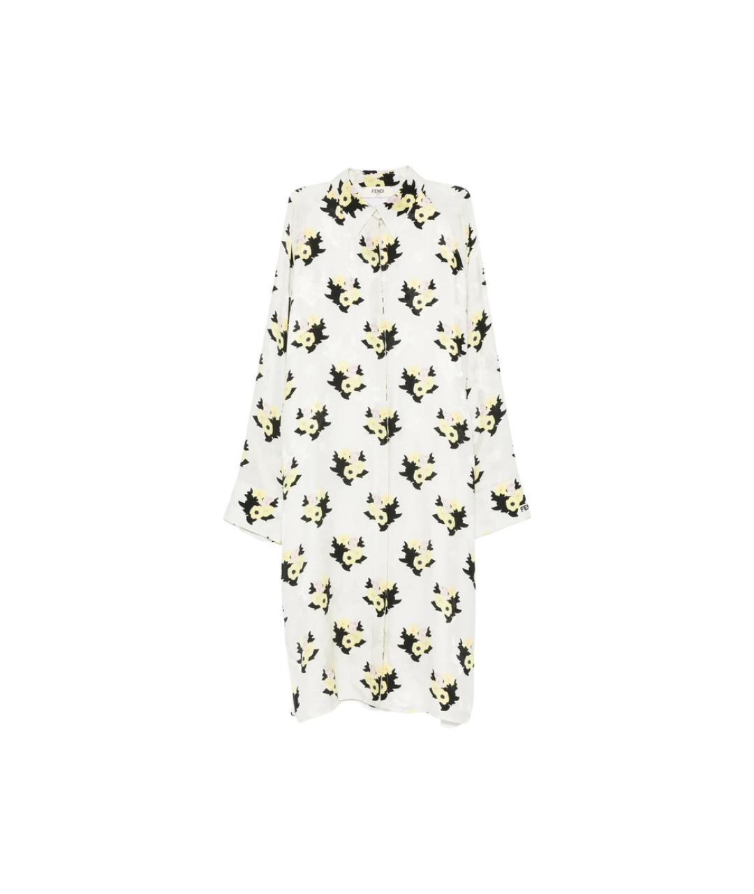 FENDI Мульти шелковое повседневное платье, фото 1