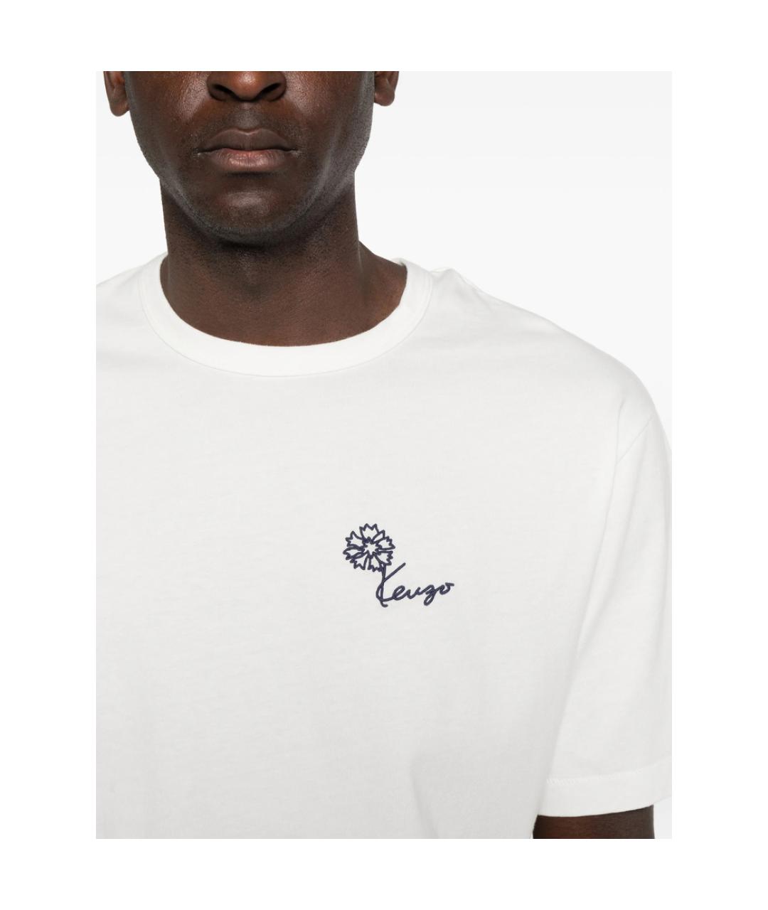 KENZO Белая хлопковая футболка, фото 4