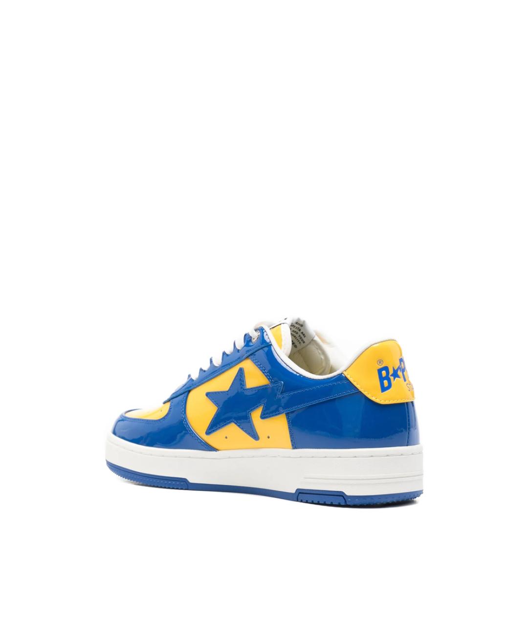 A BATHING APE Синие кожаные низкие кроссовки / кеды, фото 2