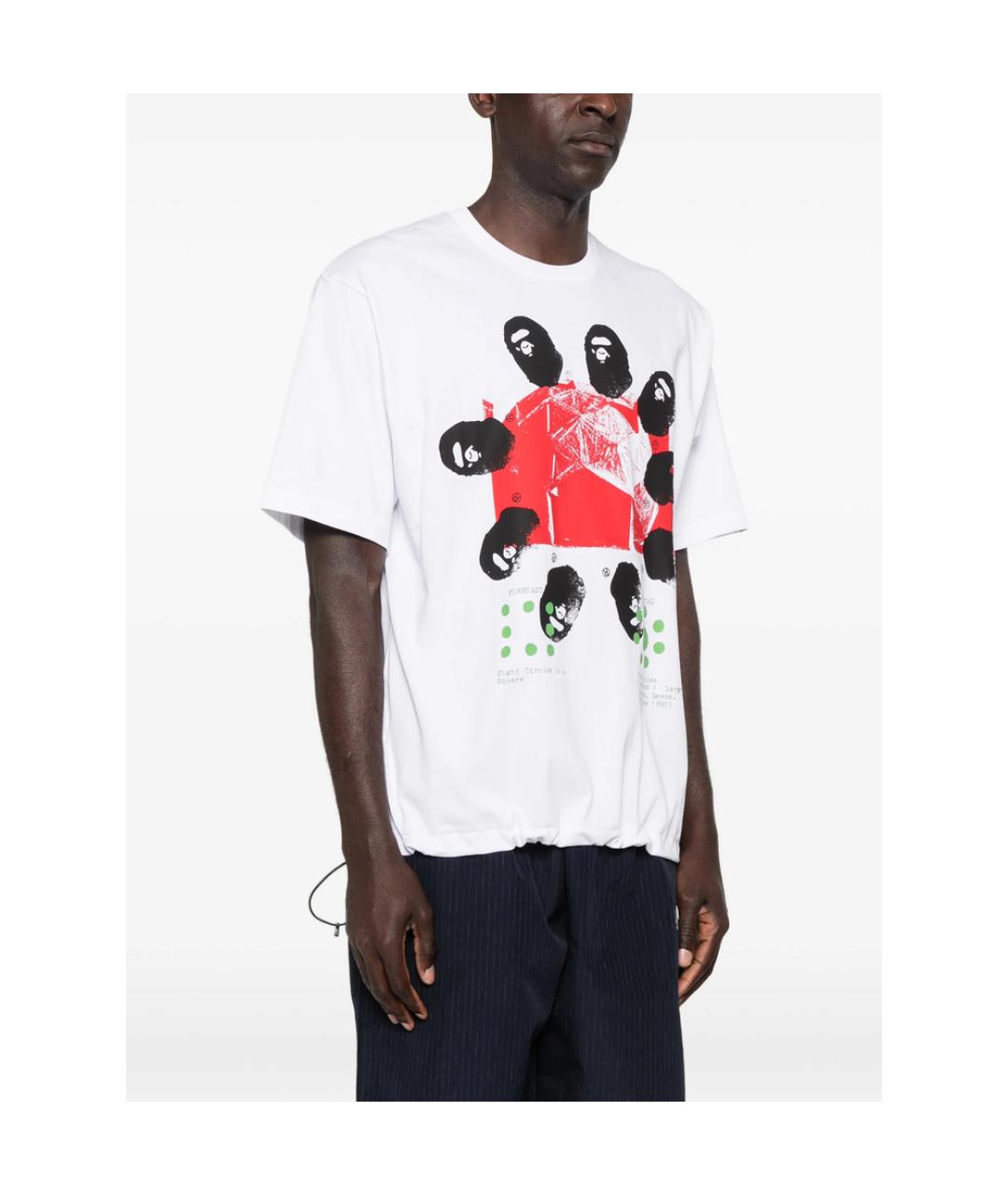 A BATHING APE Белая хлопковая футболка, фото 3