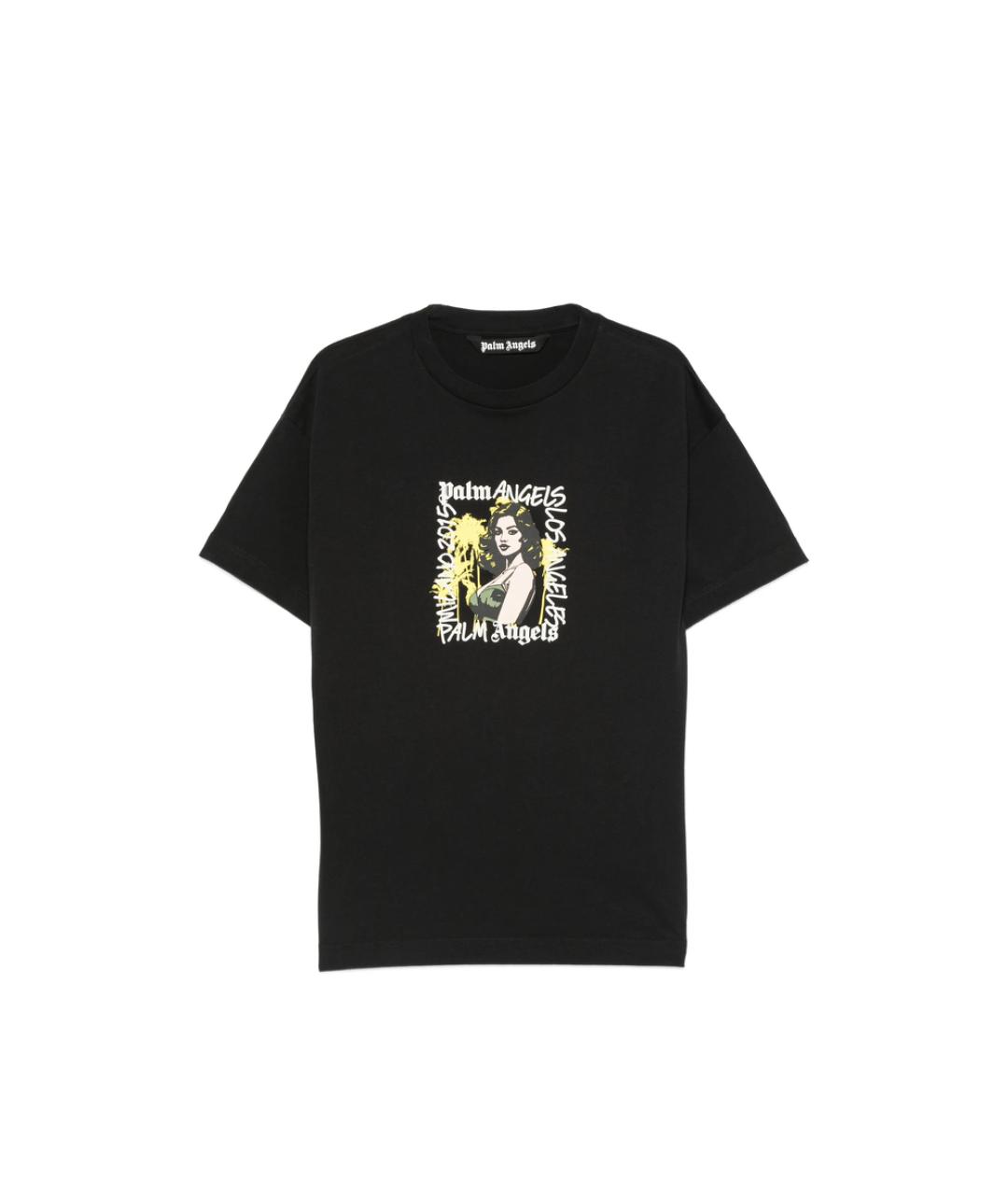 PALM ANGELS Черная хлопковая футболка, фото 1