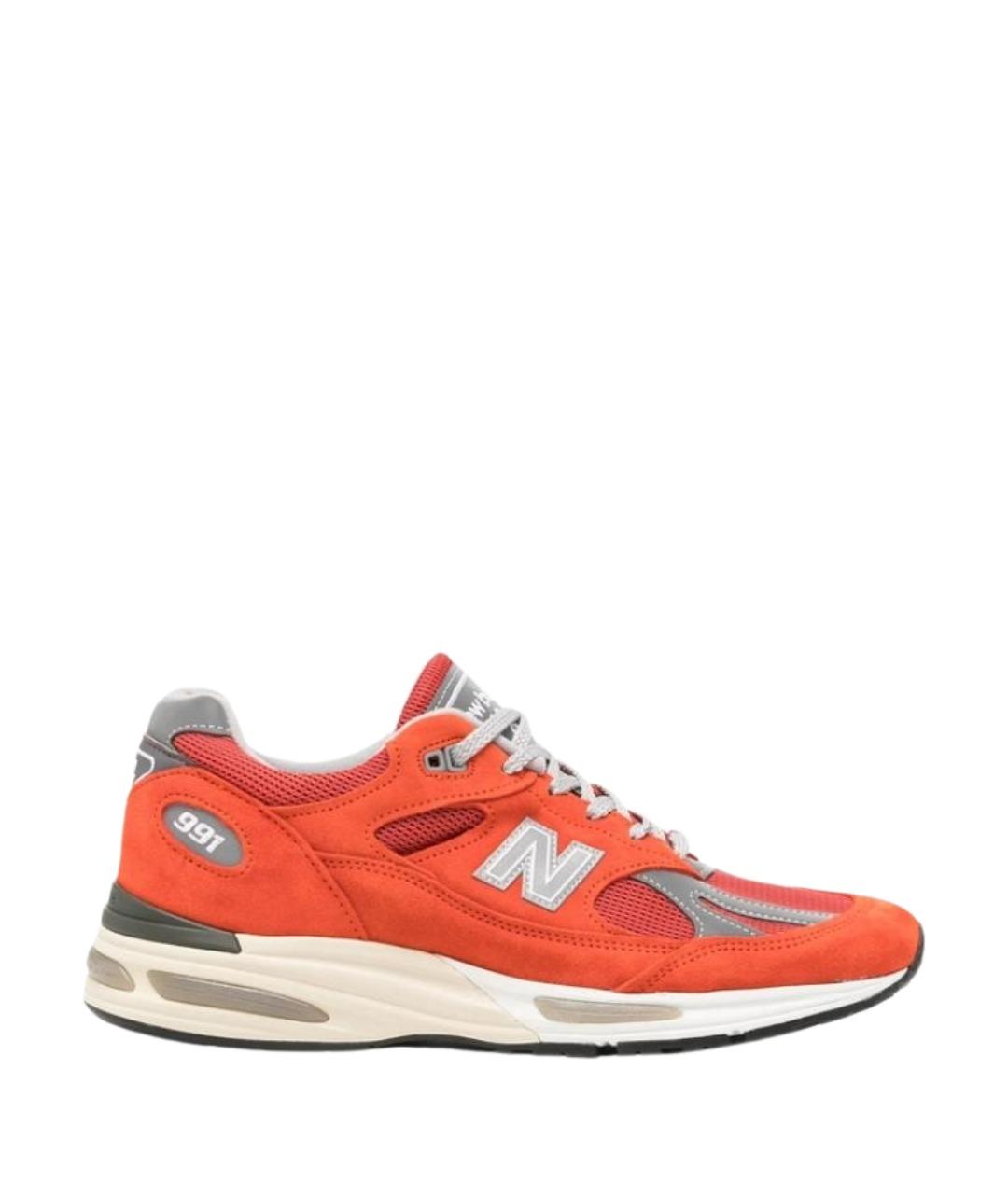 NEW BALANCE Оранжевые замшевые низкие кроссовки / кеды, фото 1