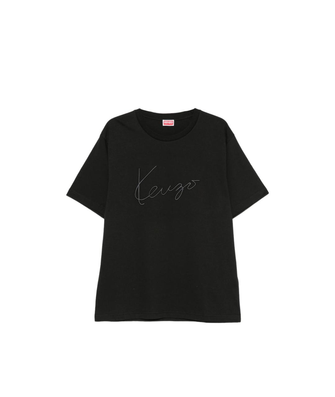 KENZO Черная хлопковая футболка, фото 1