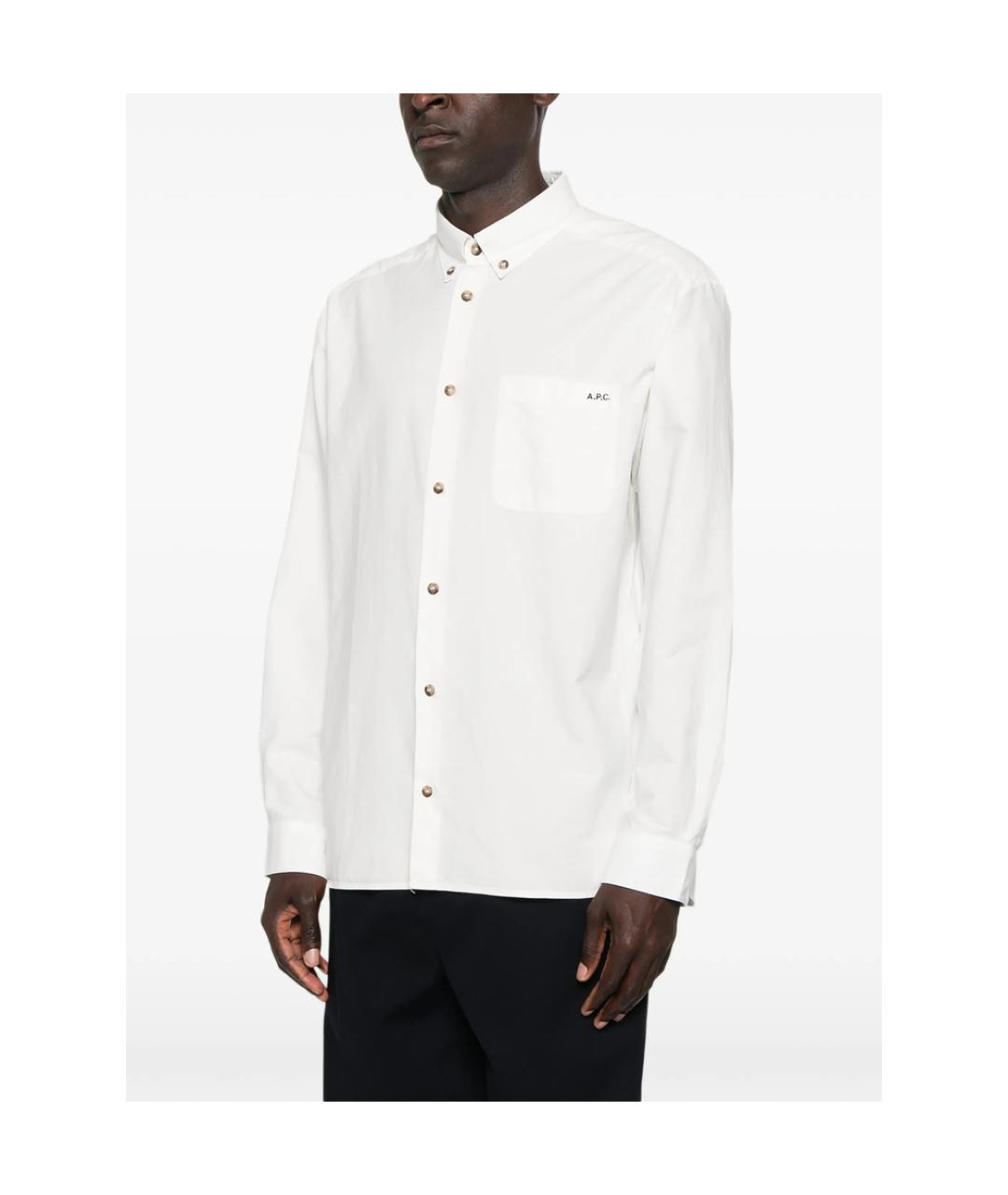 A.P.C. Белая хлопковая классическая рубашка, фото 5