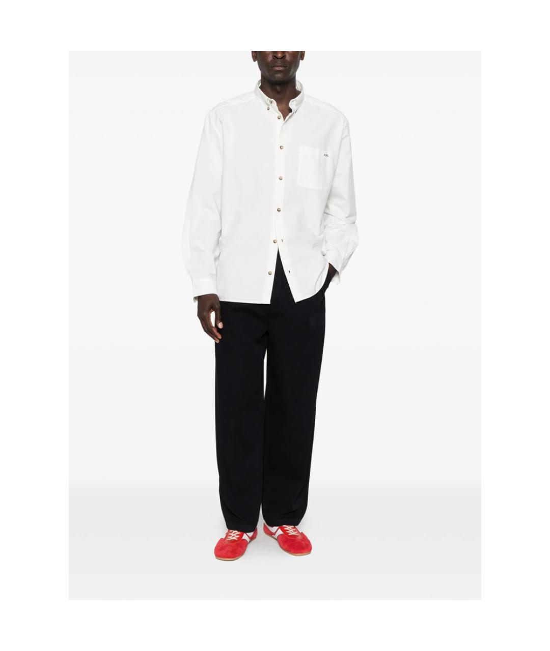 A.P.C. Белая хлопковая классическая рубашка, фото 4