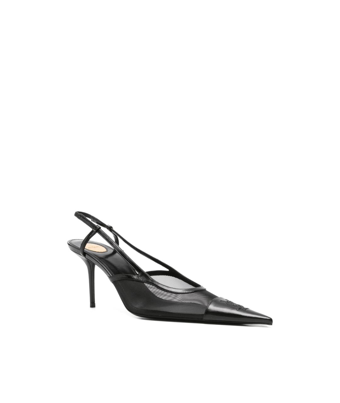 SAINT LAURENT Черные кожаные туфли, фото 2